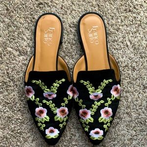 Black/Floral Franco Sarto Mules